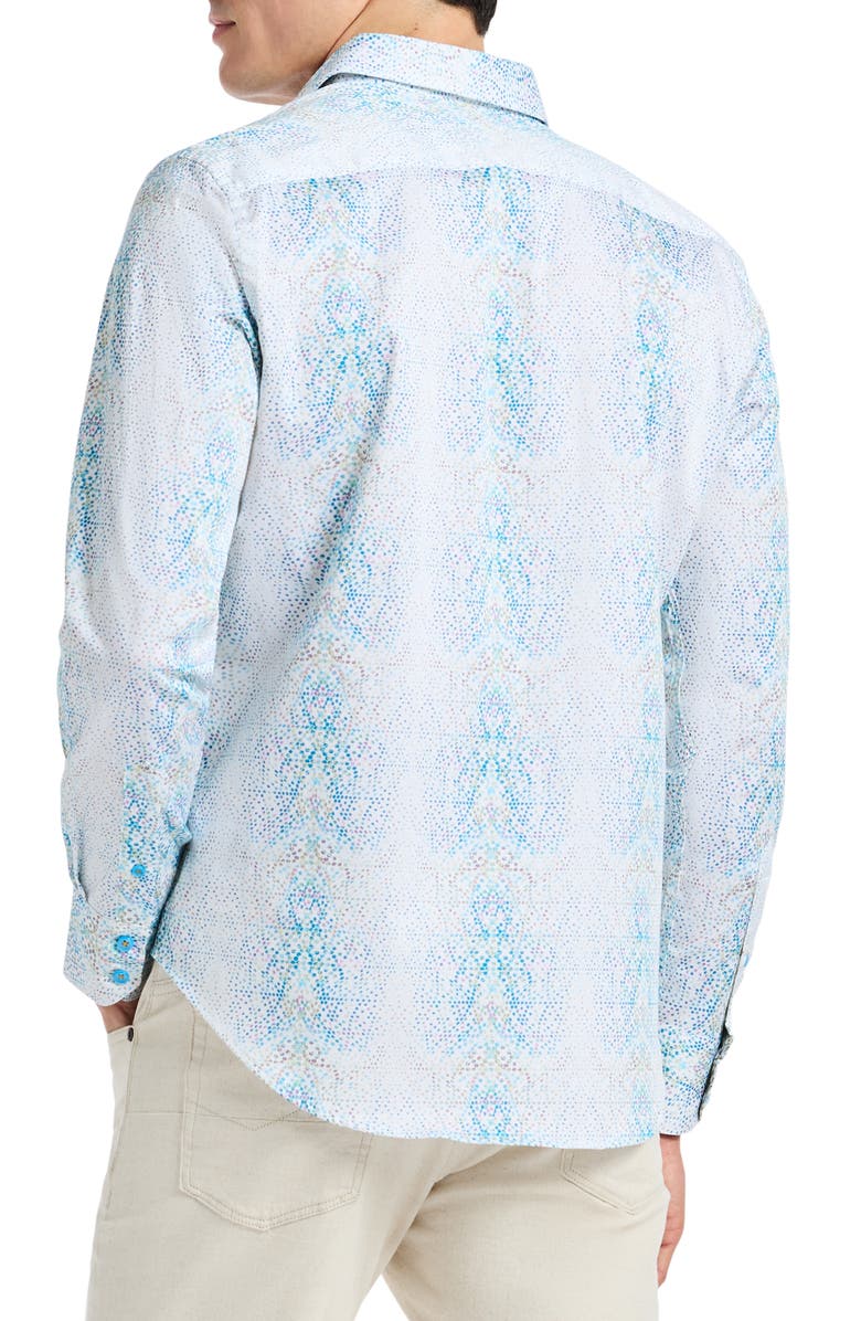 Robert Graham Fuerteventura Knit Button-Up Shirt, Alternate, color, Blue Multi