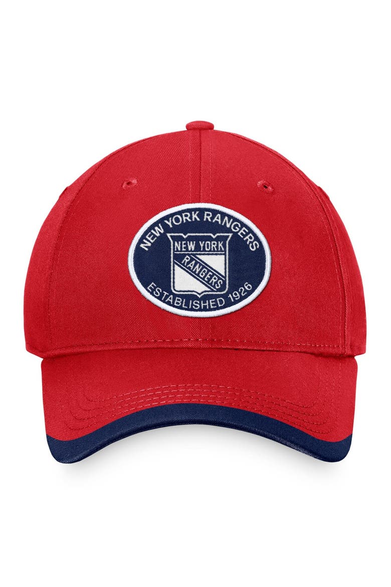 Men's Fanatics Branded Red New York Rangers Fundamental Adjustable Hat, Alternate, color, Red