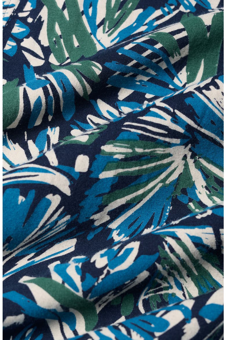 Frond Print Long Sleeve Cotton Jersey Tunic, Alternate, color, ARTIST MARKS MARITIME