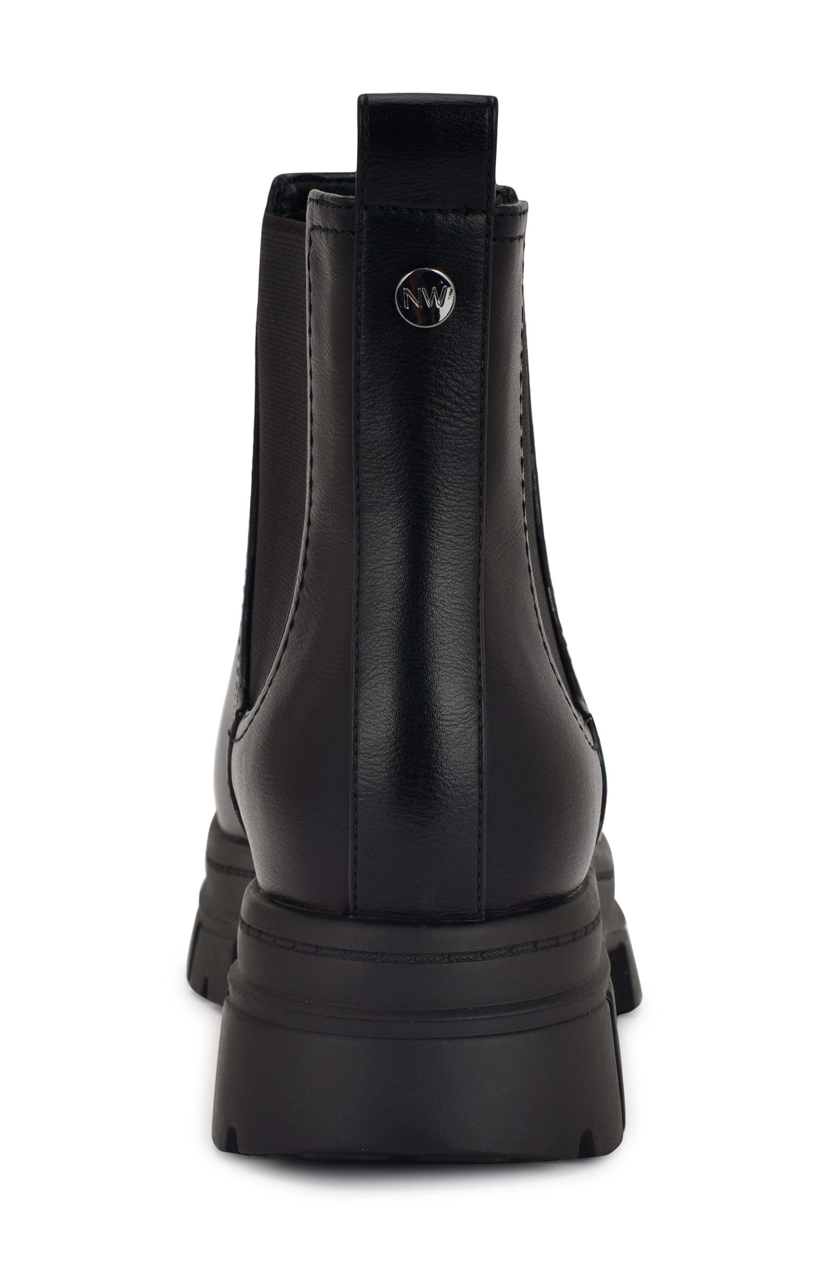 Nine West Kimma Platform Chelsea Boot, Alternate, color, Black/ Black