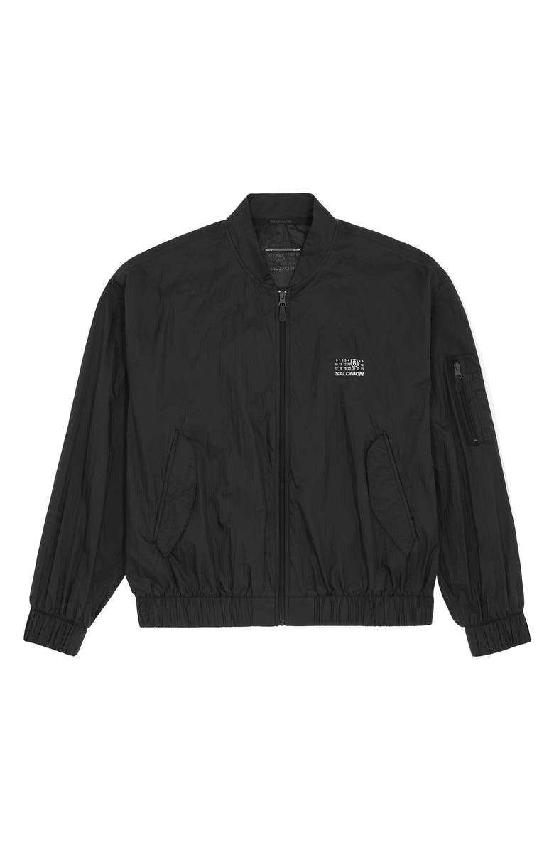 MM6 Maison Margiela x Salomon Water Repellent Nylon Bomber Jacket, Main, color, Deep Black