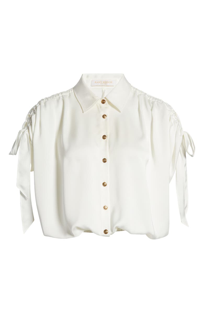 Ramy Brook Jacinta Crop Short Sleeve Button-Up Shirt, Alternate, color,