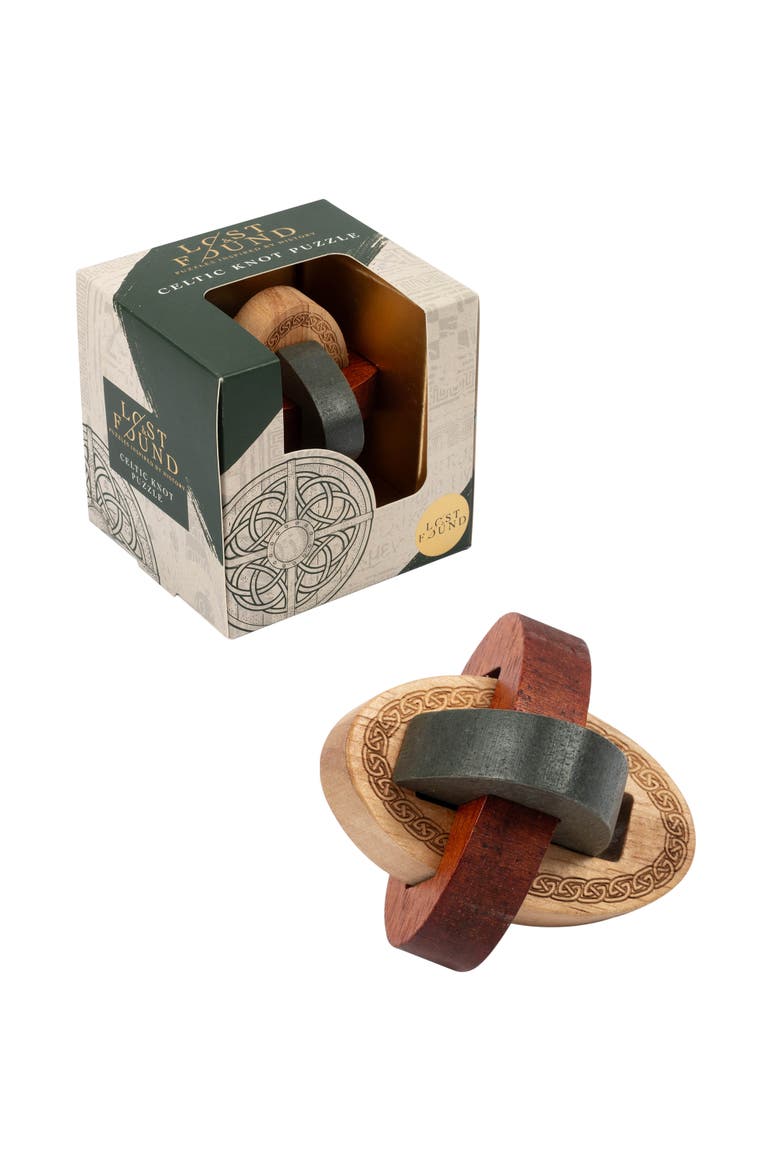 Celtic Knot 3D Wooden Brainteaser Puzzle, Alternate, color, Multicolored