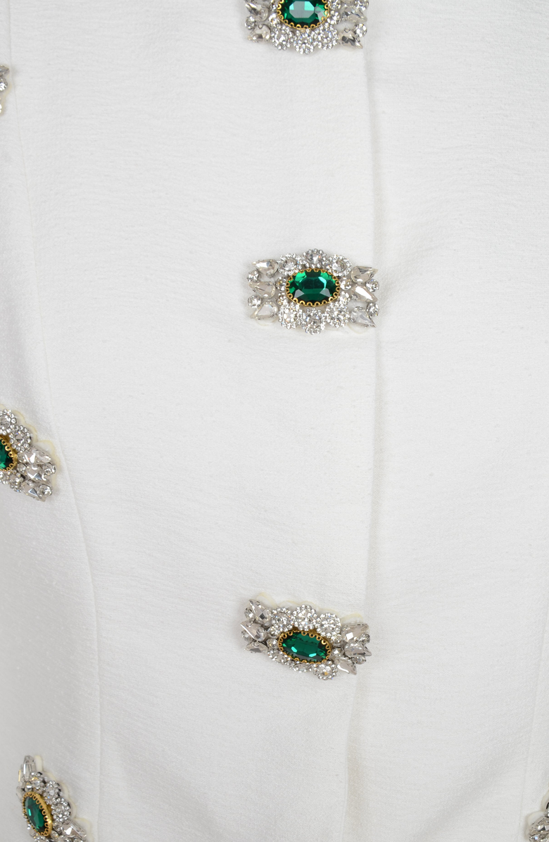 Modenaire Embellished Puff Sleeve Button Jacket, Alternate, color, Cream