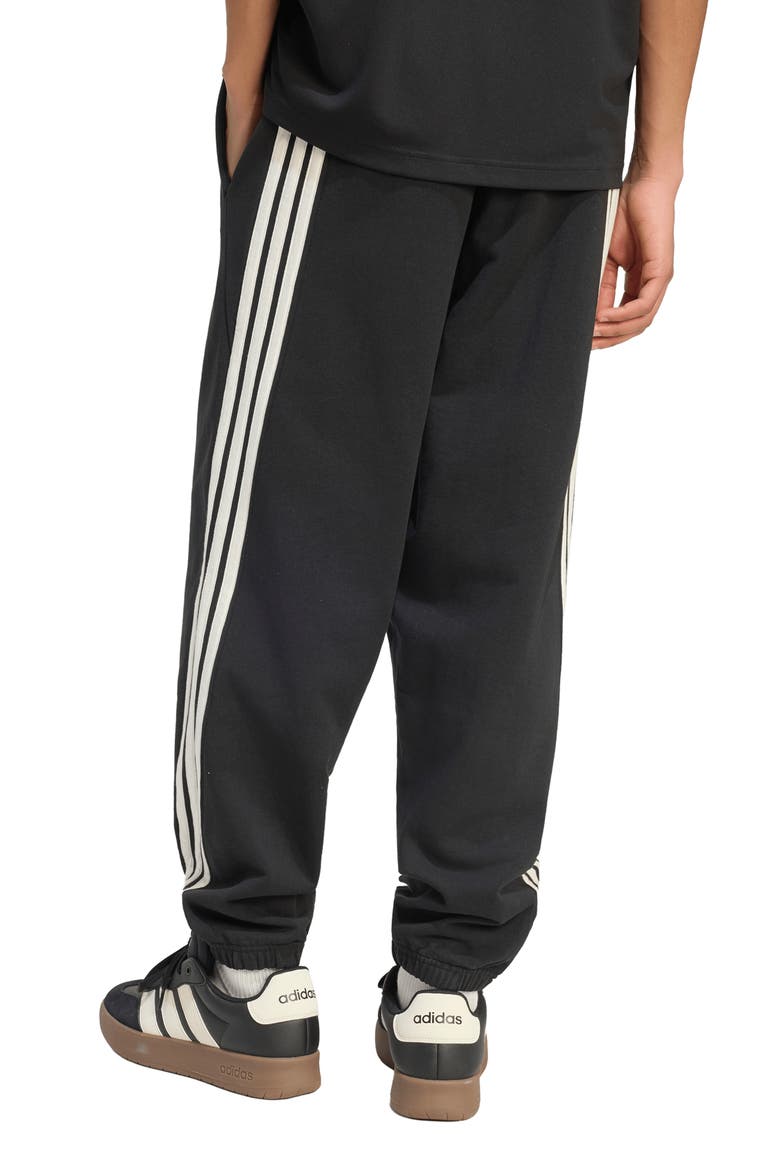 3-Stripes Fleece Sweatpants, Alternate, color, BLACK/ OFF WHITE