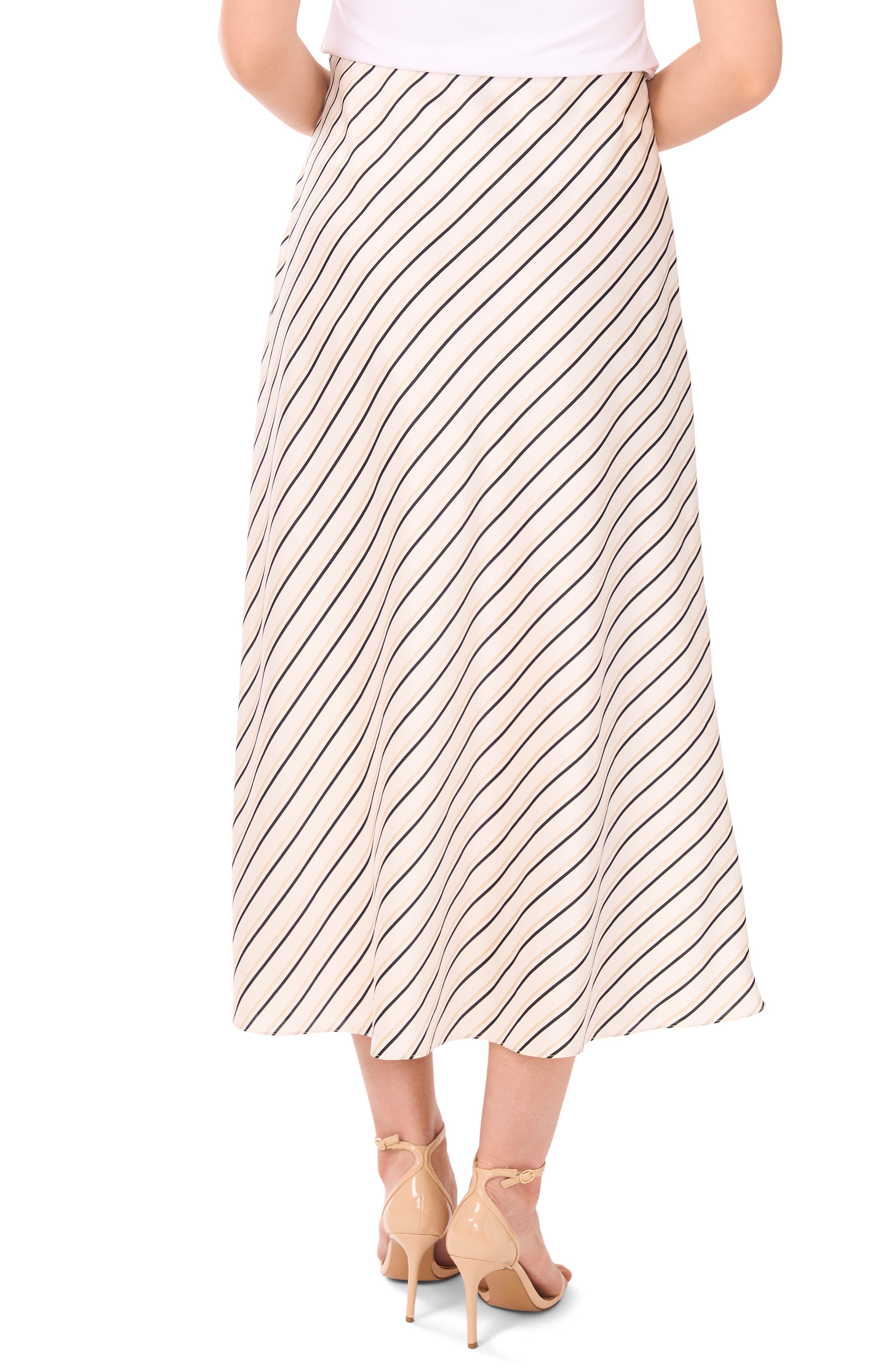 Stripe Bias Cut Midi Skirt - image 2
