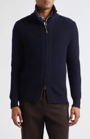 ISAIA Wool Bomber Cardigan