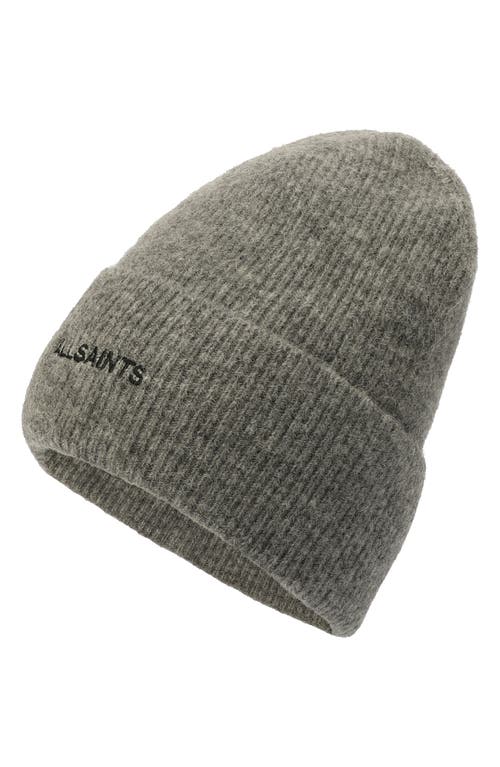Allsaints Underground Rib Beanie In Gray
