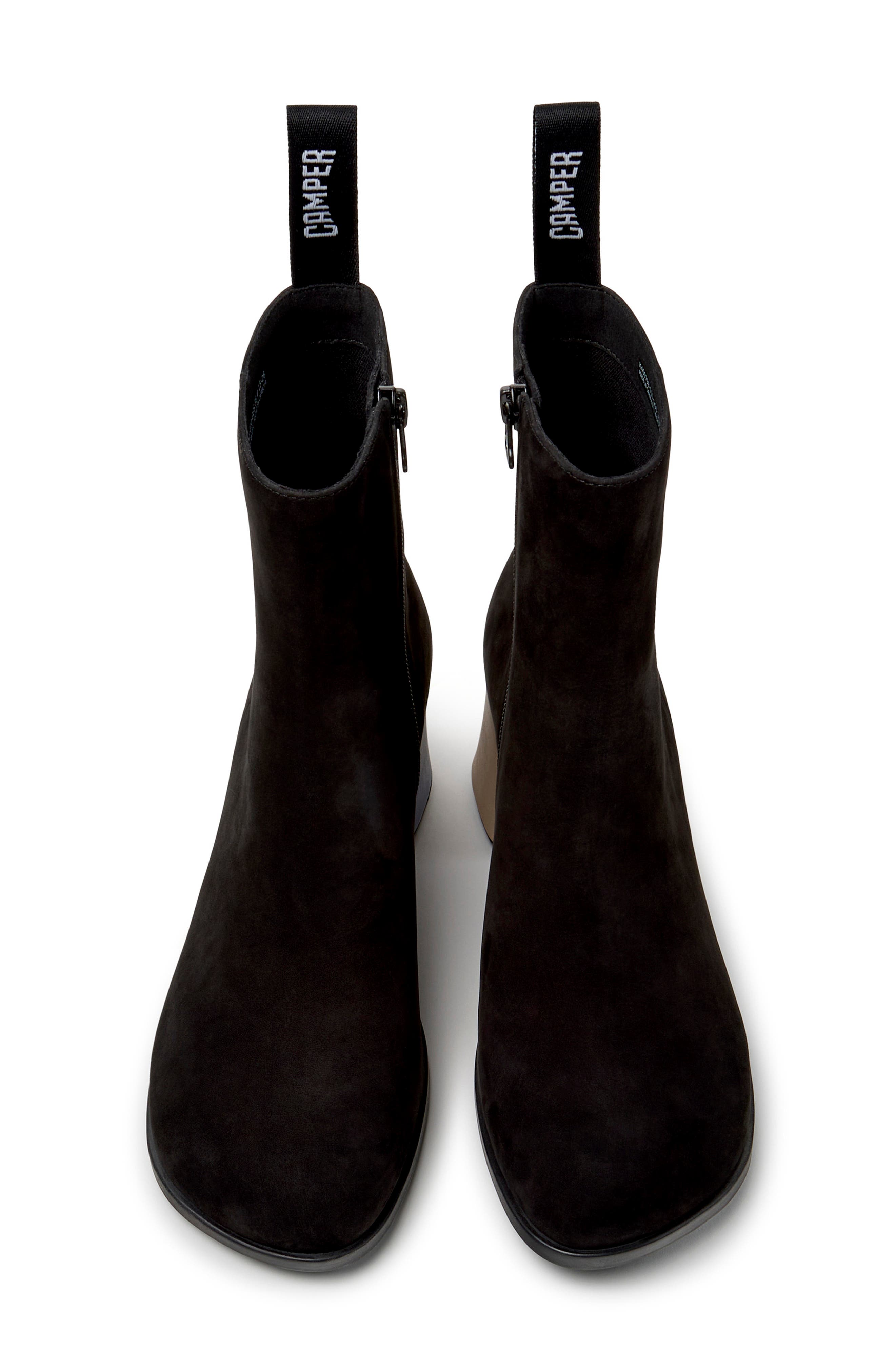 Kora Twins Leather Zip Up Boot, Alternate, color, BLACK