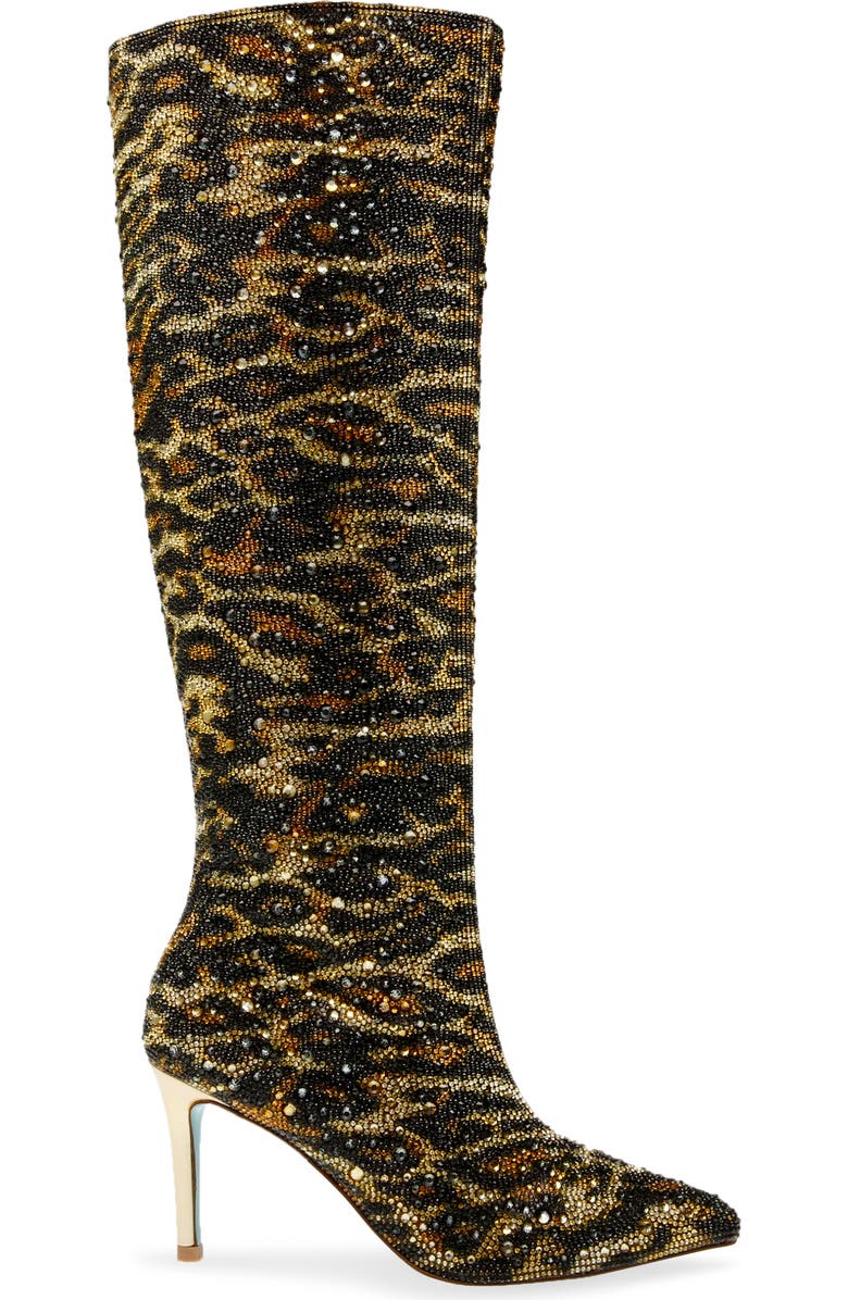 Betsey Johnson Brea Embellished Knee High Boot, Alternate, color,