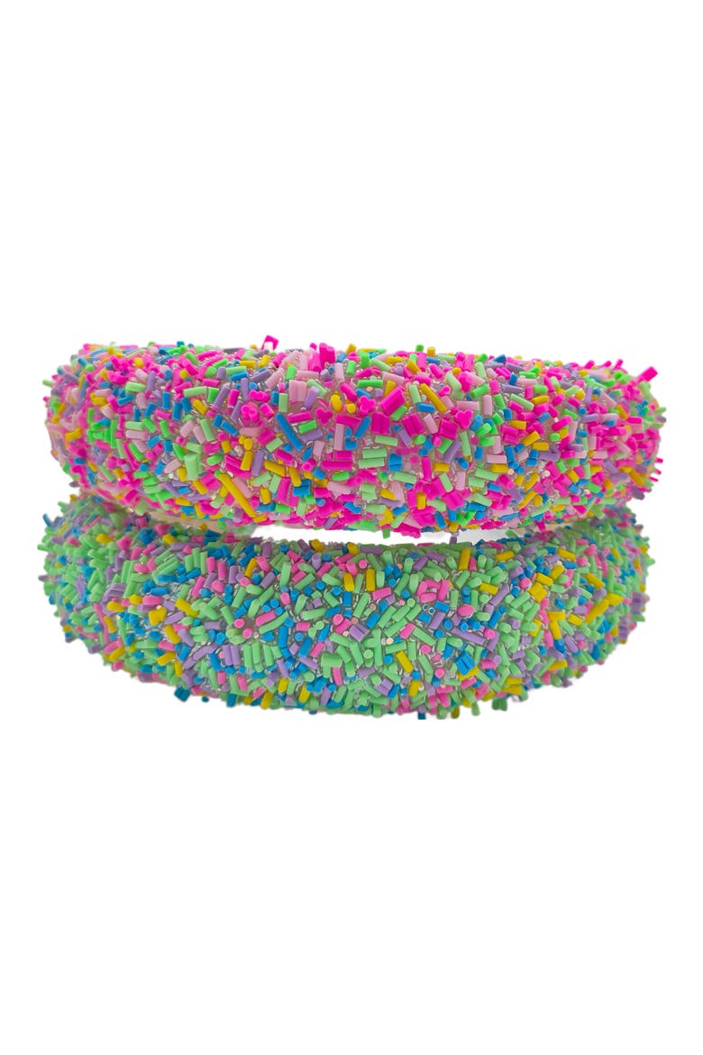 Kids' 2-Pack Sprinkle Headbands, Alternate, color, PINK/GREEN