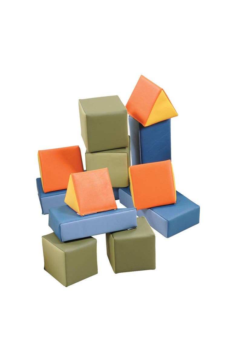Kaplan Early Learning Company Soft Vinyl Building Blocks - Set of 12, Main, color, Multicolored