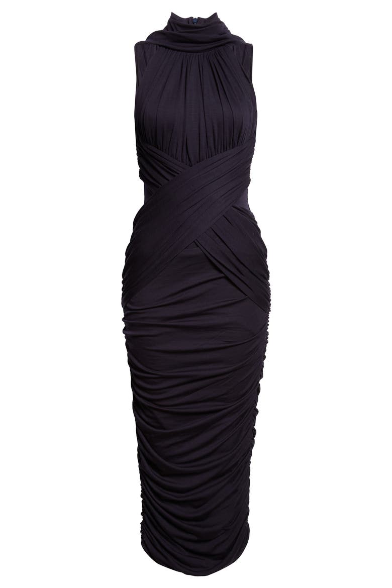 Draped Wool Jersey Midi Dress, Alternate, color, 6DU BLUE