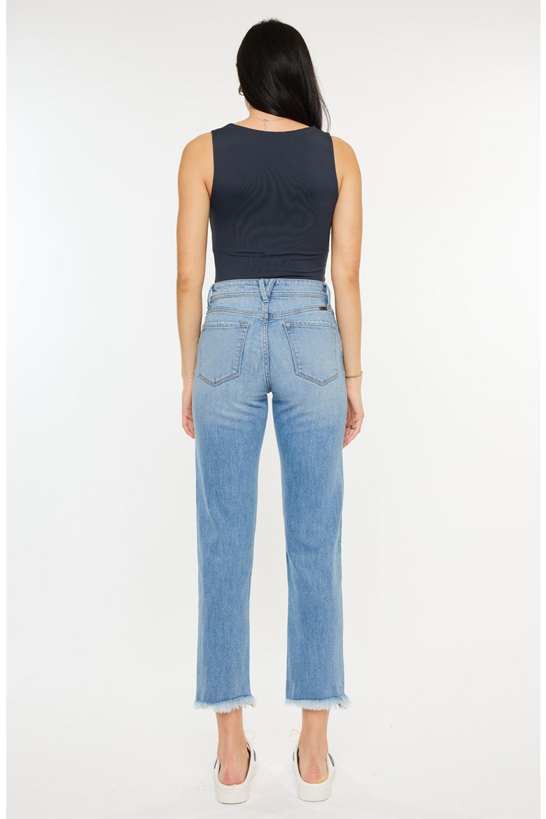 Nancy Essentials High Rise Slim Straight Leg Jeans, Alternate, color, Medium Light Wash