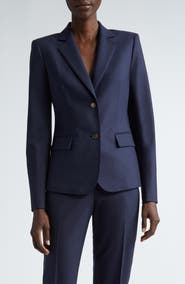 Lafayette 148 New York Fitted Stretch Wool Blazer