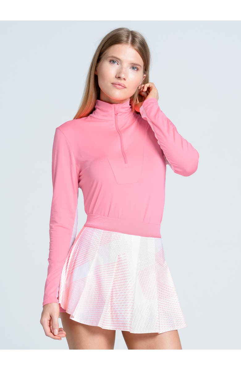 Lucky in Love Free Play Zip UPF 50+ Long Sleeve, Alternate, color, Flamingo