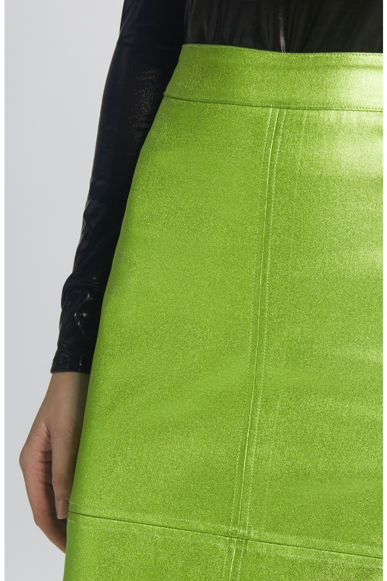 Iggy Metallic Maxi Skirt, Alternate, color, GREEN