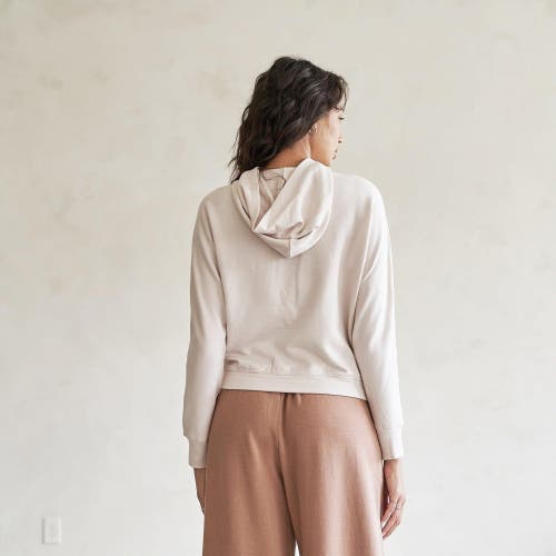 Eavolu Baikal Dolman Crop Hoodie In Bone