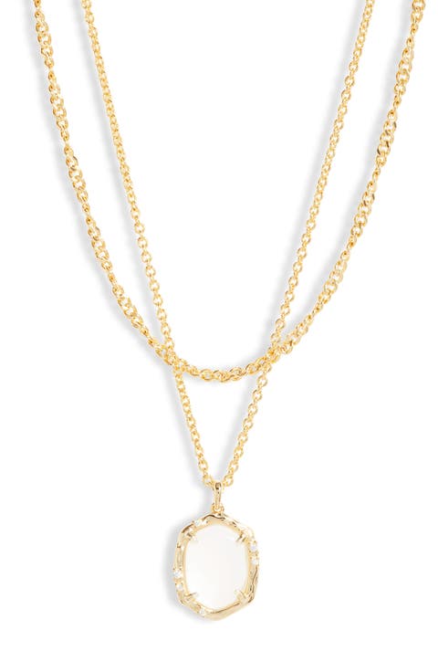 Daphne Layered Coral Pendant Necklace