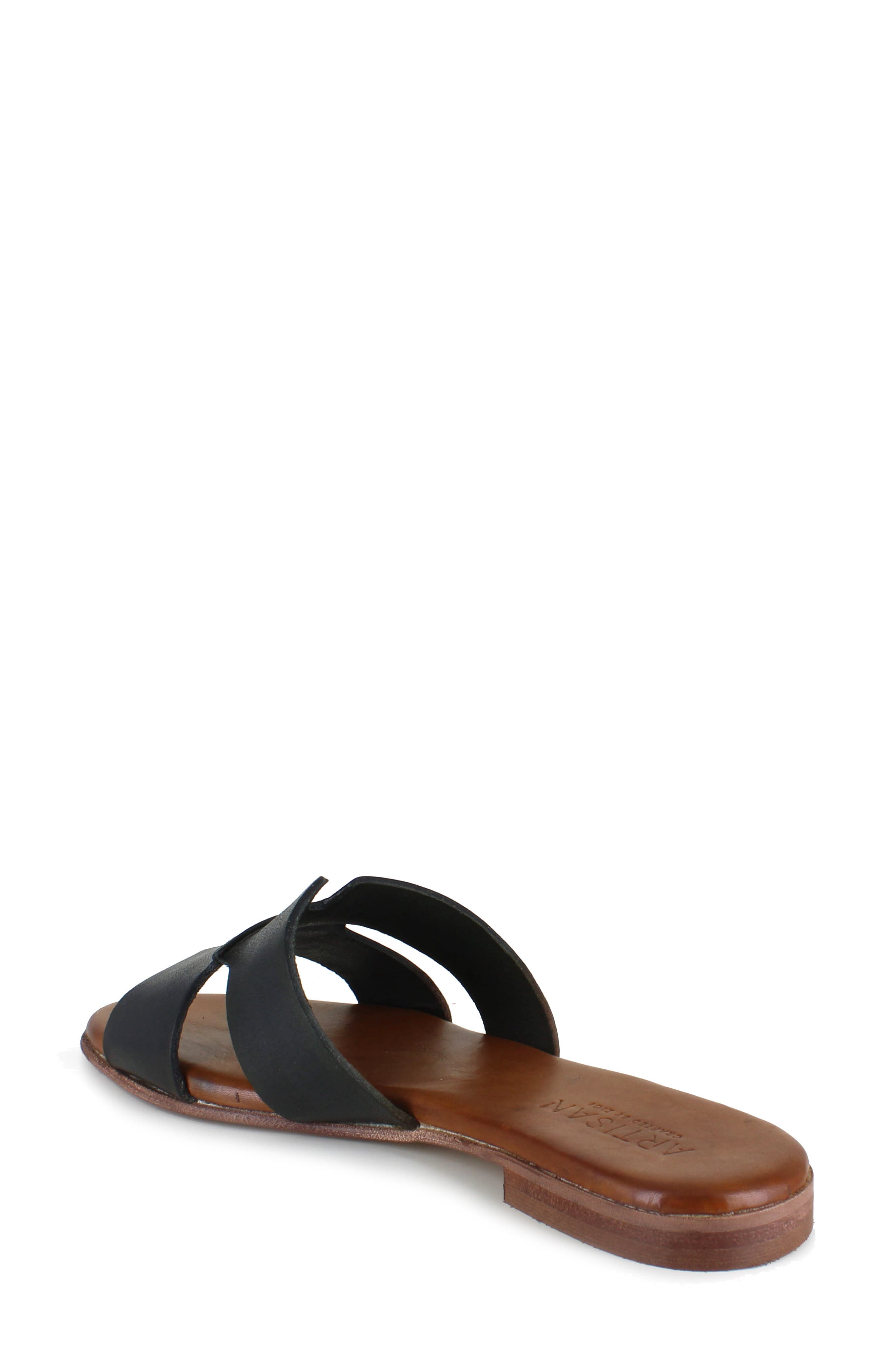 Artisan Crafted By Zigi Allony Leather Flat, Alternate, color, Black