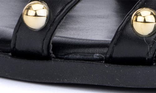 Olivia Miller Heidi Womens Faux Leather Flat Slide Sandals In Black