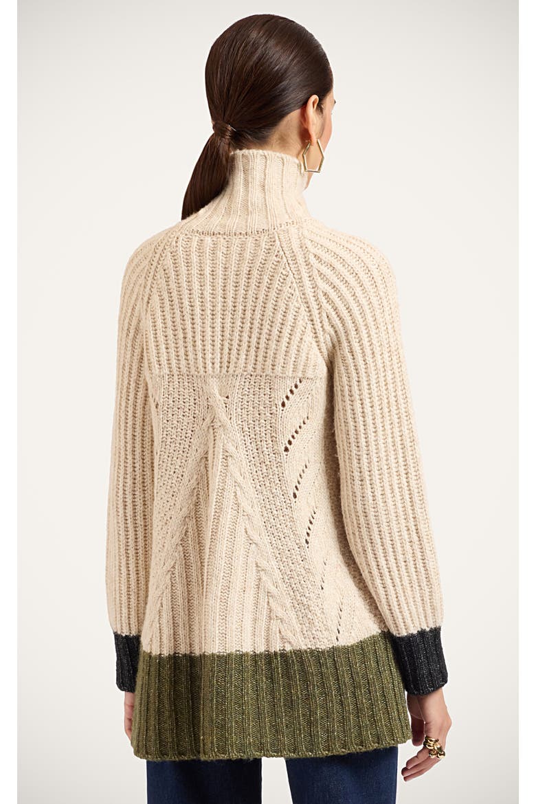 Fireside Turtleneck, Alternate, color, Color Block Ecru/Green/Black