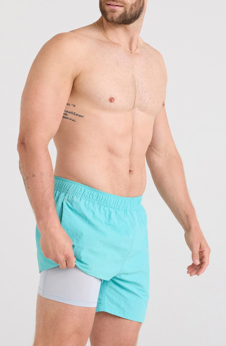 SAXX Go Coastal 5-Inch Volley Swim Trunks, Alternate, color, Turquoise