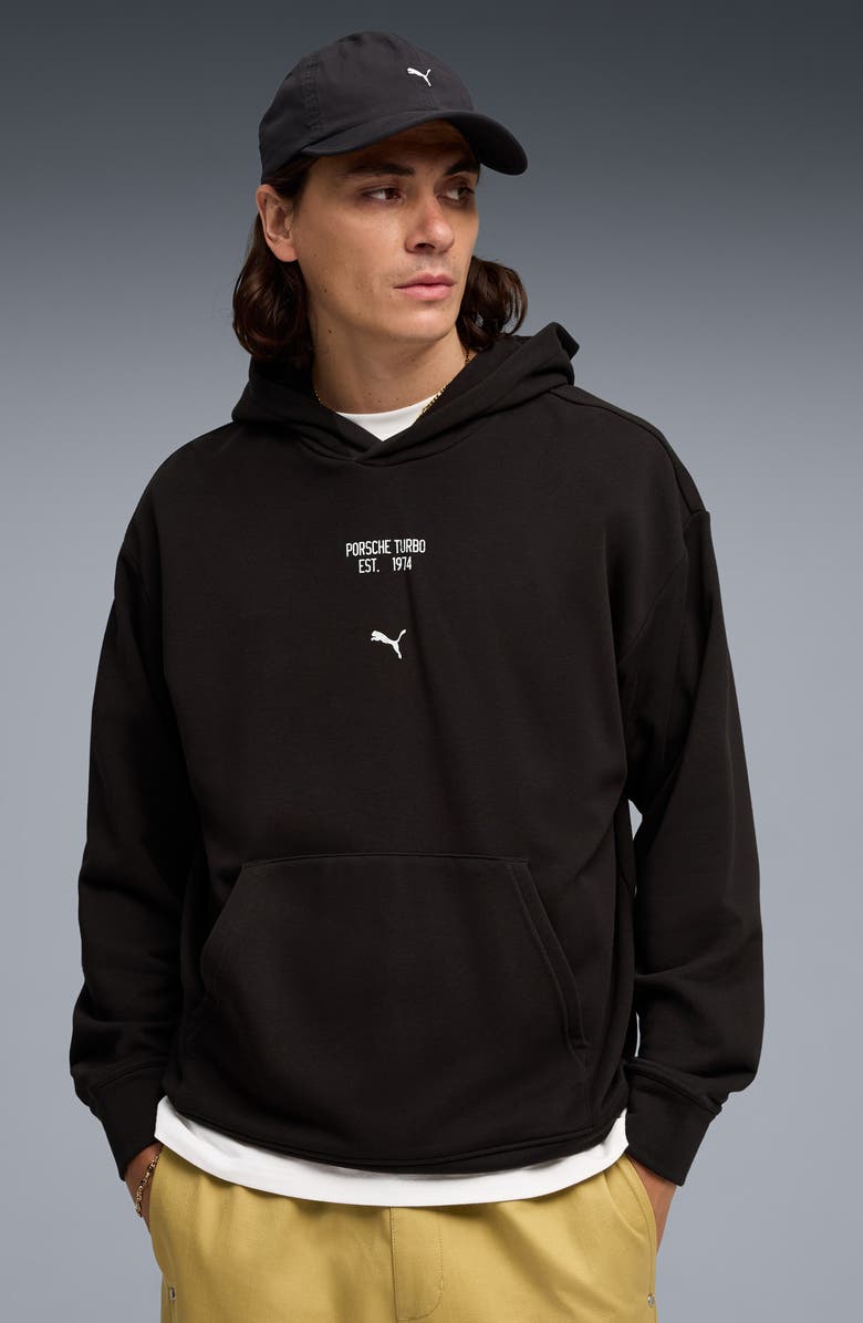 PUMA Porsche League Graphic Hoodie, Alternate, color, Puma Black
