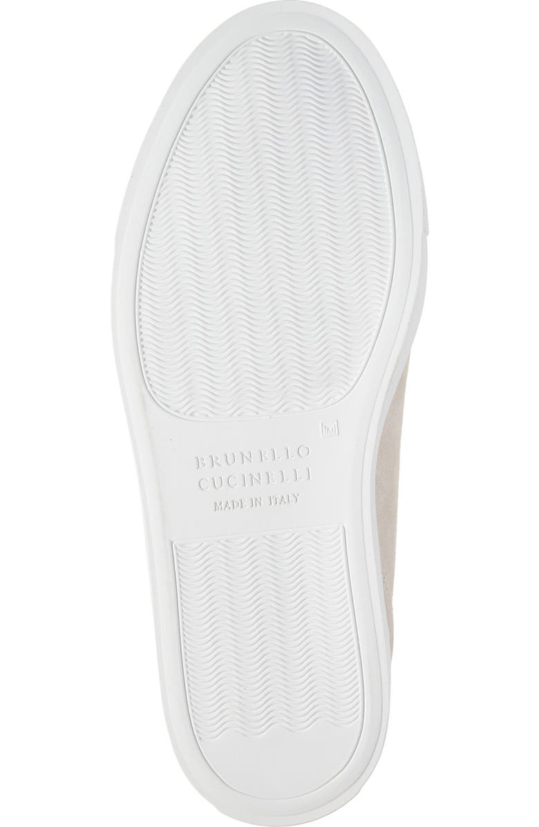 Brunello Cucinelli Monili Detail Genuine Shearling Lined Suede Sneaker, Alternate, color,