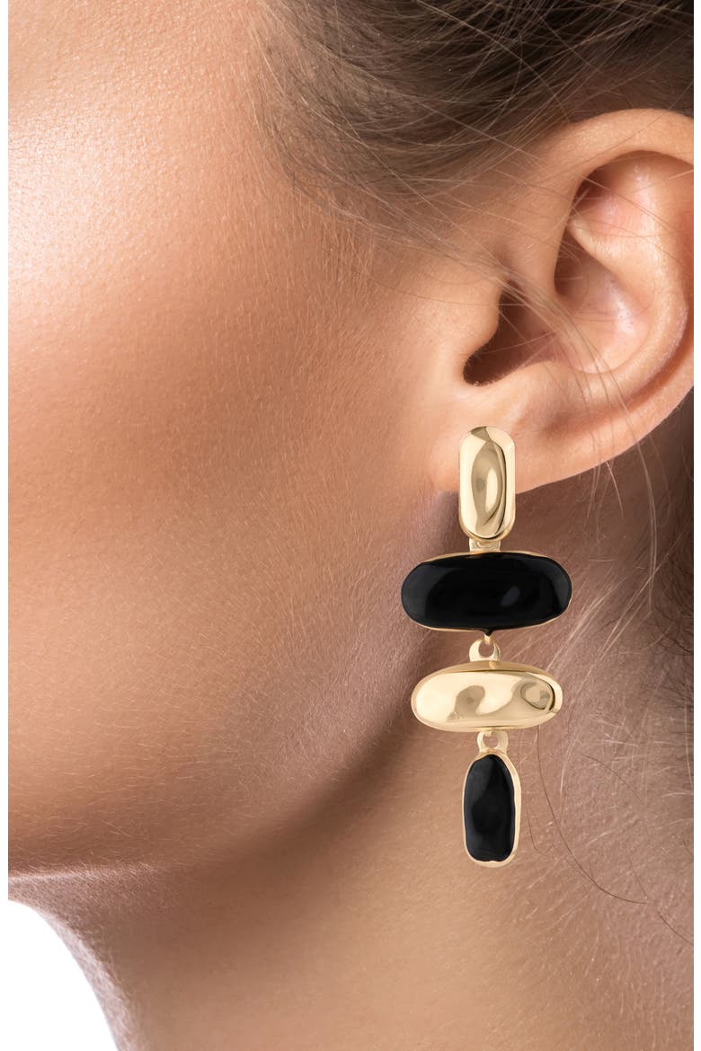 Sculptural Resin Statement Drop Earrings, Alternate, color, WHITE/ GOLD