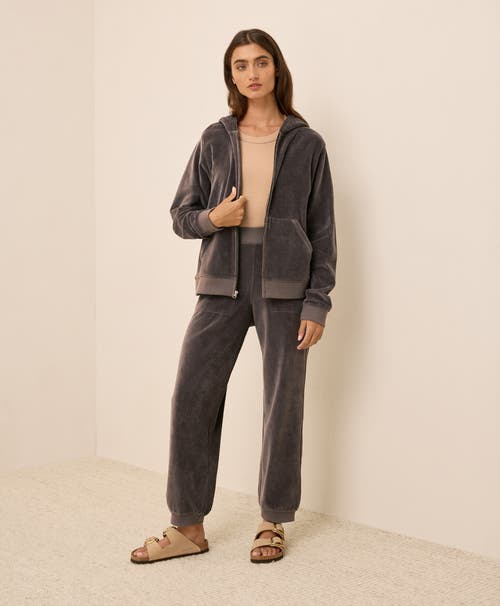 Pact Organic Cotton Pure Velour Zip Hoodie In Black