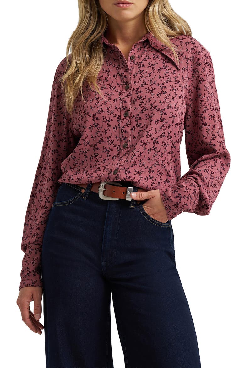 Tess Dramatic Collar Shirt, Main, color, PINK ROSE