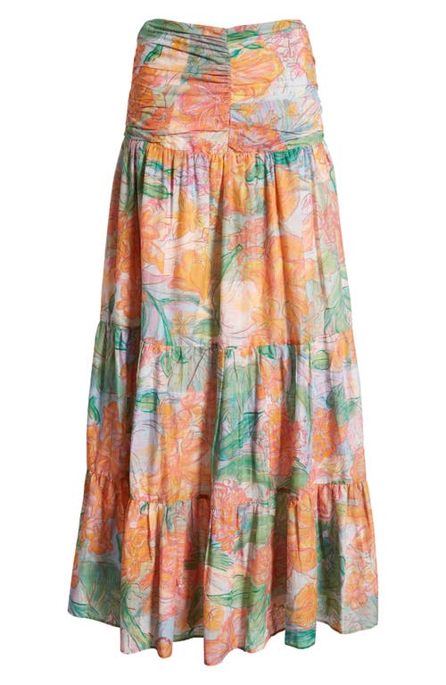 Rails Agatha Floral Tiered Cotton Maxi Skirt In Tropics
