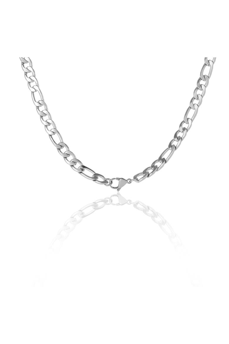 Men's Figaro Chain Necklace, Silver-Tone 22'' Links, Alternate, color, Metallic Silver