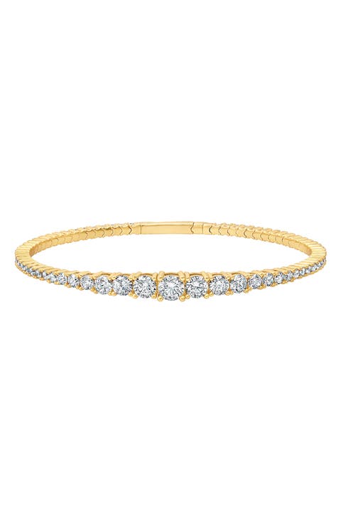 Graduated Round Cubic Zirconia Flex Bracelet