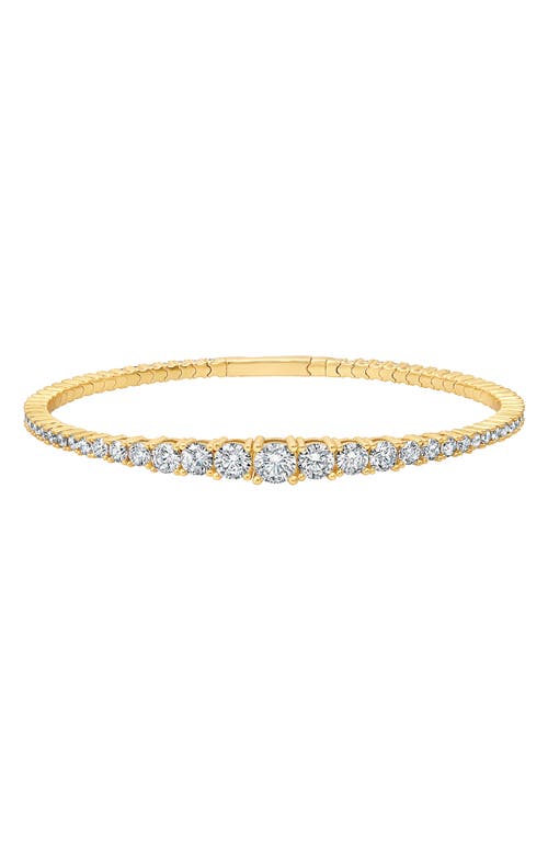 Crislu Graduated Round Cubic Zirconia Flex Bracelet In Gold