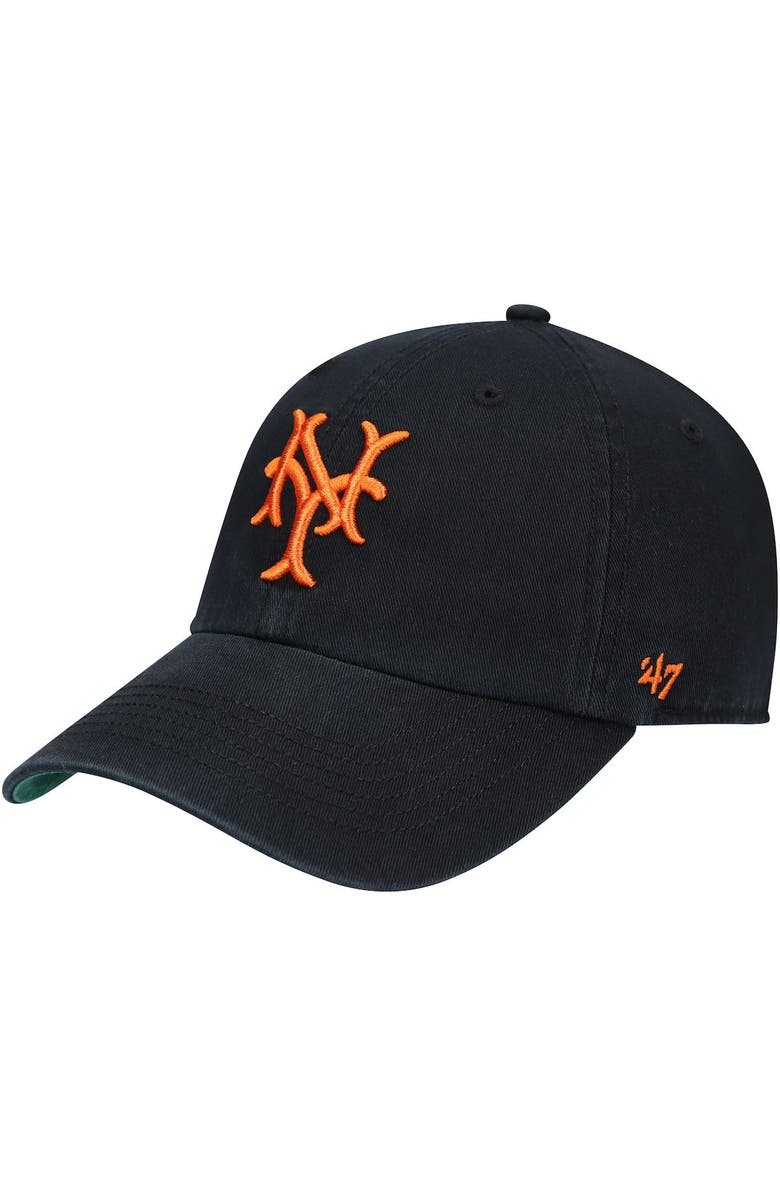 '47 Men's '47 Black NY Giants Cooperstown Collection Franchise Logo Fitted Hat, Main, color,