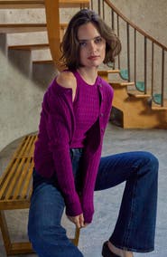 Nordstrom Cable Knit Cashmere Sweater Tank