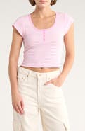 Abound Short Sleeve Crop Ribbed Henley