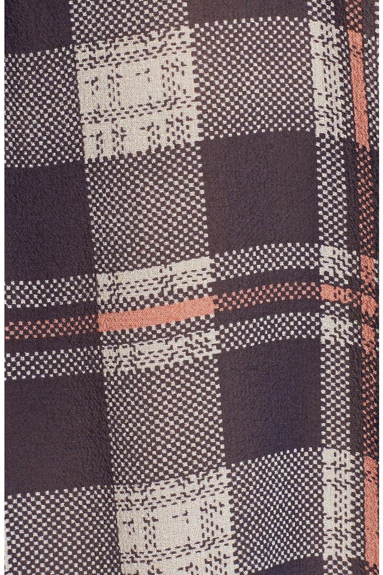'Nura' Plaid Silk Blouse, Alternate, color, DARK NAVY/ VINTAGE ROSE