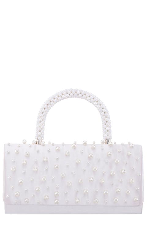 Gaia Faux Pearl Top Handle Bag