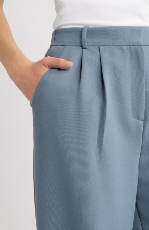 Open Edit Pleated Wide Leg Pants In Blue Weather