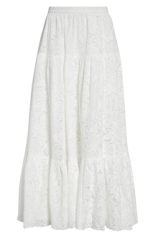 Erdem Gathered Cotton Broderie Midi Skirt