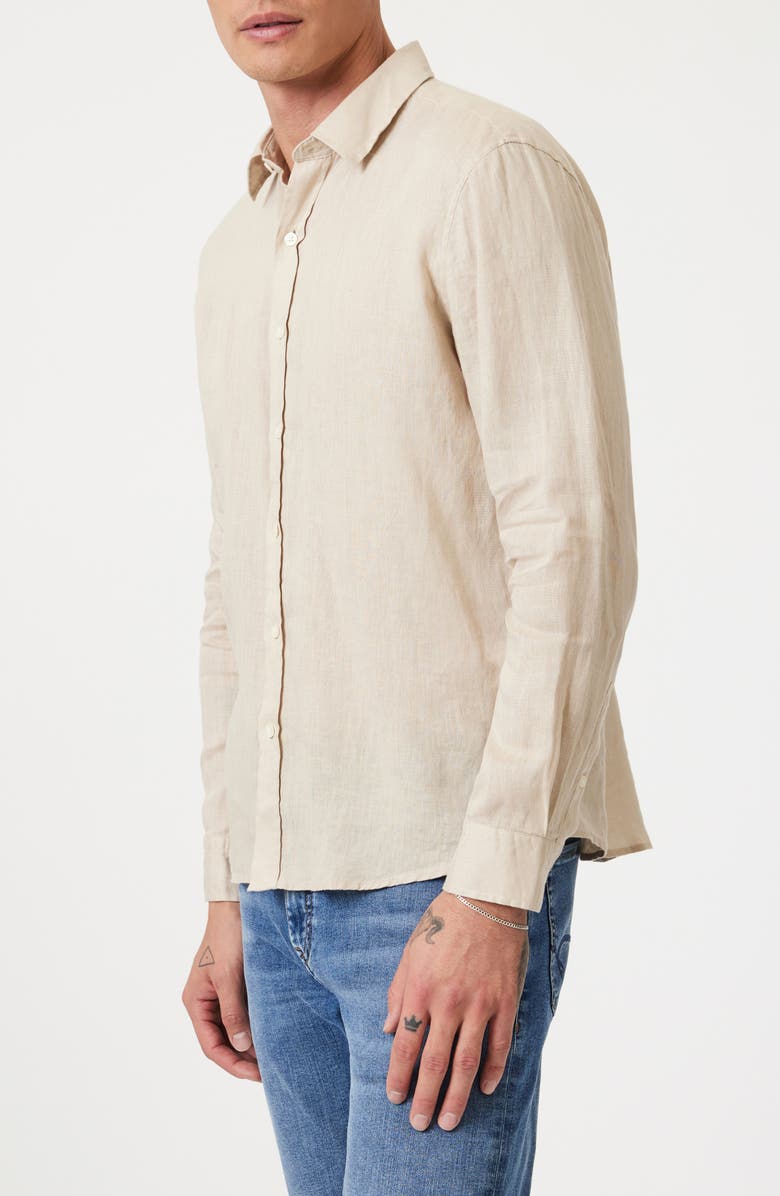 Mavi Jeans Long Sleeve Linen Button-Up Shirt, Alternate, color, Feather