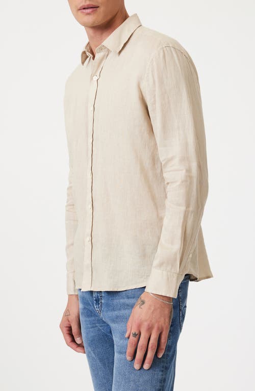 Mavi Jeans Long Sleeve Linen Button-up Shirt In Brown