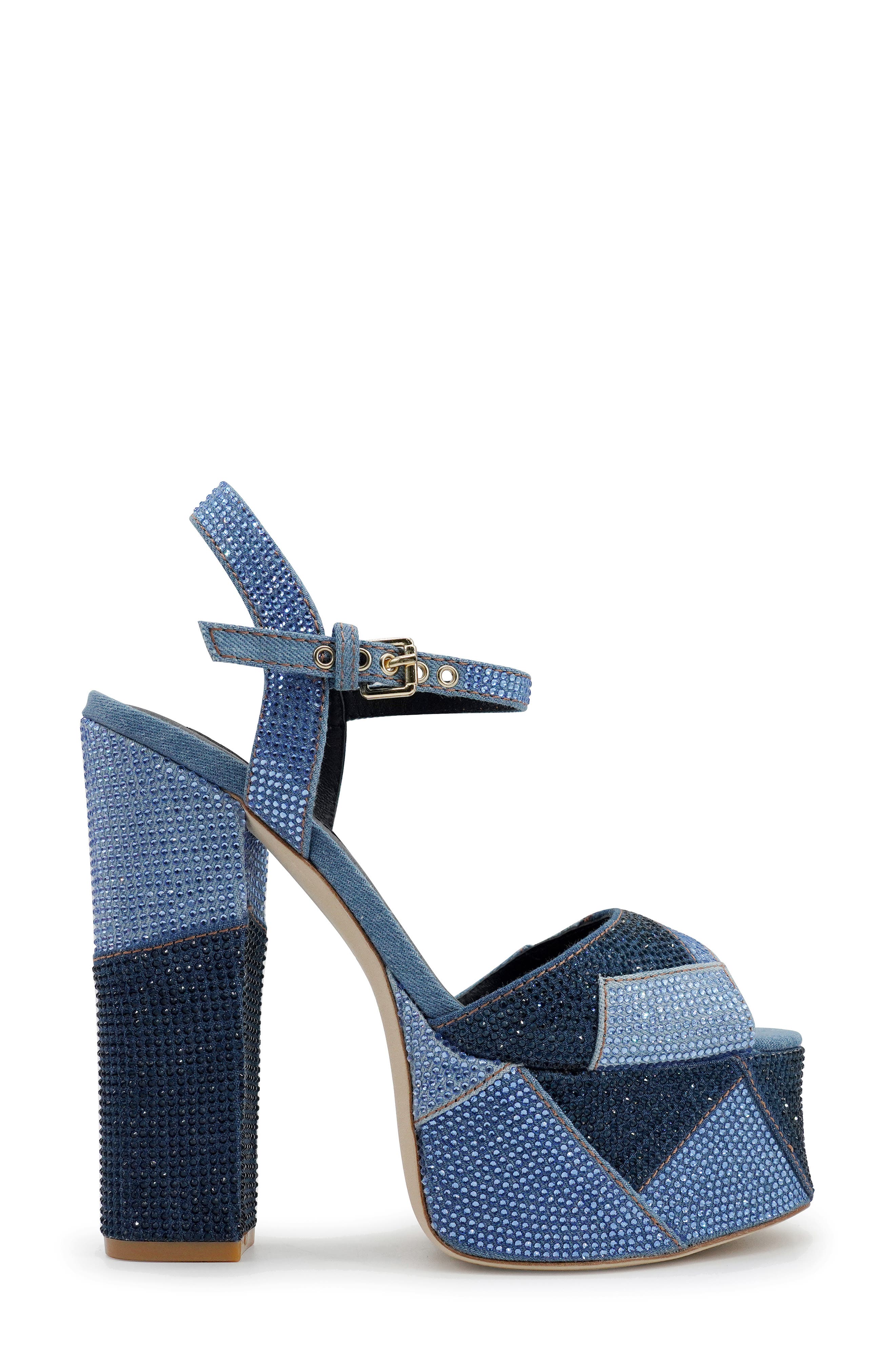 Antonia Ankle Strap Platform Sandal, Alternate, color, BLUE