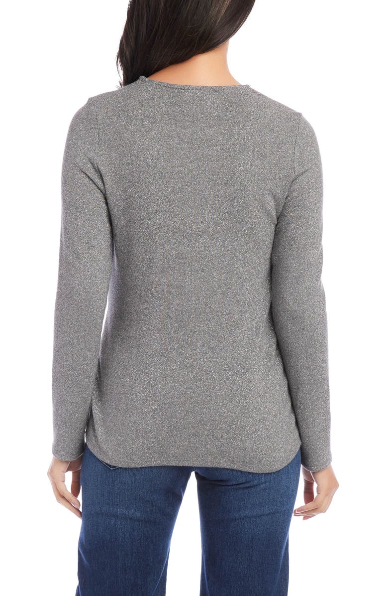 Karen Kane Metallic Drape Front Top, Alternate, color,