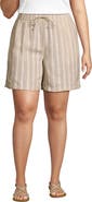Lands' End Linen High Rise Pull On 7" Shorts