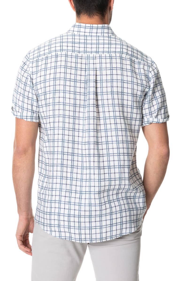 Rodd & Gunn Little Valley Plaid Short Sleeve Linen Button-Up Shirt, Alternate, color, 