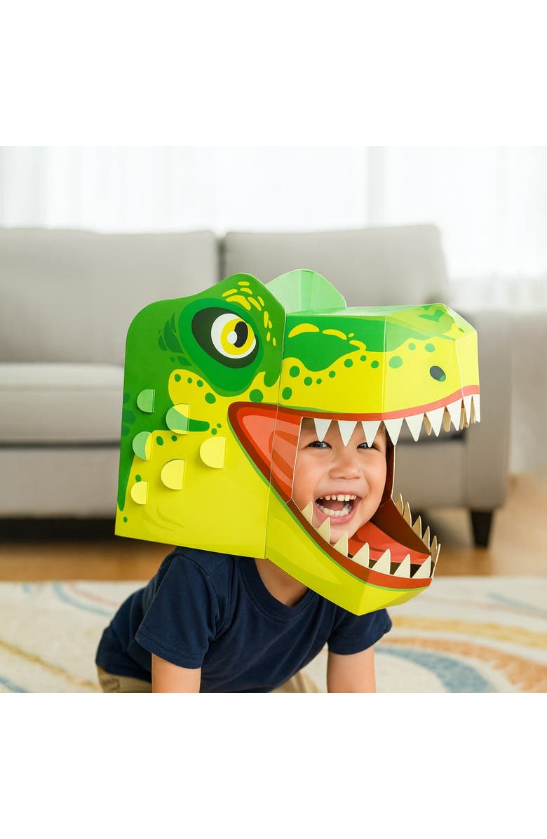 3D Paper Mask 3D Paper T-Rex Mask Craft for Kids (2 Pack), Fun & Easy Activity for Creative Play, Alternate, color, Green